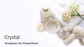  Presentation with spa concept - Amazing presentation having spa setting concept with lying backdrop and a pink colored foreground