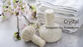  Presentation with spa concept - Slides featuring spa setting concept with lying background and a light gray colored foreground