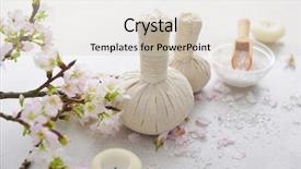  Presentation with spa concept - Presentation design enhanced with spa setting concept with lying background and a soft green colored foreground