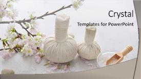  Presentation with spa concept - Amazing presentation having spa setting concept with lying backdrop and a sky blue colored foreground