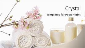  Presentation with spa concept - Presentation enhanced with spa setting concept with oil background and a white colored foreground