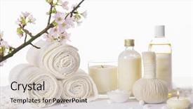  Presentation with herbal - Cool new slide set with spa setting concept with oil backdrop and a lemonade colored foreground