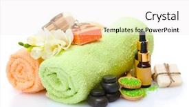  Presentation with spa - Beautiful presentation theme featuring spa setting isolated on white backdrop and a  colored foreground