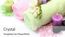  Presentation with spa - Audience pleasing presentation consisting of spa setting isolated on white backdrop and a white colored foreground