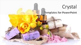  Presentation with spa - PPT layouts consisting of spa setting isolated on white background and a white colored foreground