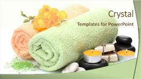  Presentation with spa - Colorful theme enhanced with spa setting isolated on white backdrop and a  colored foreground