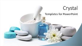  Presentation with spa - Beautiful presentation featuring spa setting isolated on white backdrop and a white colored foreground