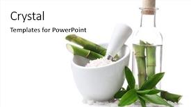  Presentation with spa - Colorful presentation theme enhanced with spa setting isolated on white backdrop and a white colored foreground