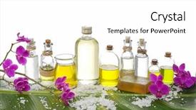  Presentation with food in banana leaf - Slide deck featuring spa setting on banana leaf background and a white colored foreground