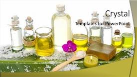  Presentation with food in banana leaf - PPT layouts featuring spa setting on banana leaf background and a white colored foreground