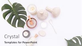  Presentation with spa - Audience pleasing PPT theme consisting of spa-setting-or-wellness-background backdrop and a sky blue colored foreground