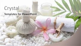  Presentation with palm oil - Presentation consisting of spa-setting-with-bottles background and a white colored foreground