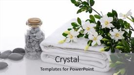  Presentation with branch - Presentation theme with spa setting with branch gardenia background and a light gray colored foreground