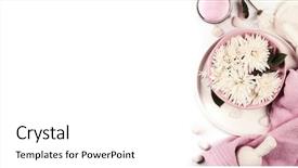  Presentation with spa concept - Colorful presentation theme enhanced with spa setting with floating flowers backdrop and a white colored foreground