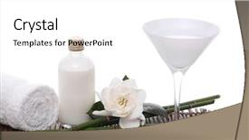  Presentation with stones - PPT layouts featuring spa setting with gardenia black background and a white colored foreground