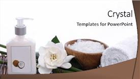  Presentation with bowl of aroma spa - PPT layouts featuring spa setting with gardenia salt background and a white colored foreground