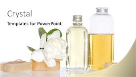  Presentation with soap - Presentation design consisting of spa-setting-with-gardenia-soap background and a white colored foreground