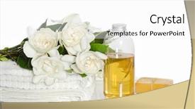  Presentation with soap - Amazing slide set having spa setting with gardenia backdrop and a white colored foreground