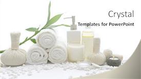  Presentation with essential oil - Cool new PPT theme with spa-setting-with-green-bamboo backdrop and a white colored foreground