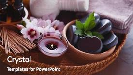  Presentation with hibiscus - PPT theme with spa setting with hibiscus flowers background and a tawny brown colored foreground