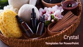  Presentation with hibiscus - Audience pleasing PPT theme consisting of spa setting with hibiscus flowers backdrop and a wine colored foreground