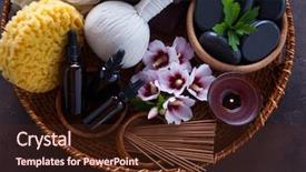  Presentation with hibiscus - PPT theme enhanced with spa setting with hibiscus flowers background and a wine colored foreground