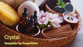  Presentation with hibiscus - Slide set with spa setting with hibiscus flowers background and a tawny brown colored foreground