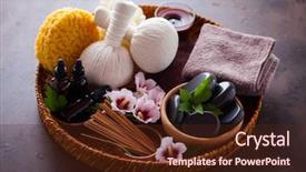  Presentation with hibiscus - Cool new PPT theme with spa setting with hibiscus flowers backdrop and a tawny brown colored foreground