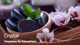 Presentation with hibiscus - Slide set enhanced with spa setting with hibiscus flowers background and a tawny brown colored foreground