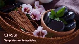  Presentation with hibiscus - Amazing presentation design having spa setting with hibiscus flowers backdrop and a wine colored foreground