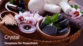  Presentation with hibiscus - Presentation theme consisting of spa setting with hibiscus flowers background and a wine colored foreground