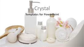  Presentation with essential oil - Slide deck having spa-setting-with-orchid-bottles background and a white colored foreground