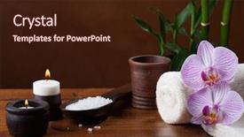  Presentation with orchids - Presentation enhanced with spa setting with sea salt candles towels and orchids background and a wine colored foreground