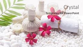  Presentation with herbal - Slides with spa-setting-with-spoon-salt background and a white colored foreground