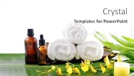  Presentation with spa - Cool new presentation theme with spa-setting-with-three-rolled backdrop and a white colored foreground