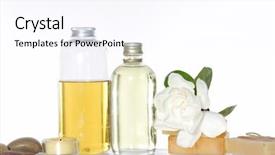  Presentation with stones - Theme having spa setting with white gardenia background and a sky blue colored foreground