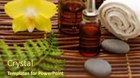  Presentation with fern - Cool new presentation theme with spa setting with yellow orchid oil ball stones towel fern on mat backdrop and a tawny brown colored foreground