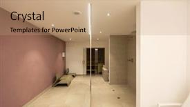  Presentation with baby shower gender reveal balloons - PPT theme enhanced with spa shower in a private background and a coral colored foreground