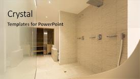  Presentation with babies shower - PPT theme with spa shower in a private background and a coral colored foreground