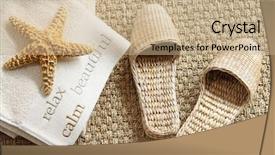  Presentation with seagrass - Cool new presentation theme with spa slippers on seagrass carpet backdrop and a coral colored foreground