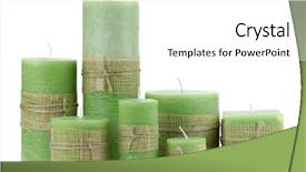  Presentation with green life - Presentation theme enhanced with spa-still-life-green-candles background and a white colored foreground