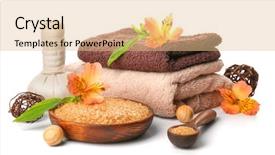  Presentation with spa - Presentation theme having spa still life isolated background and a lemonade colored foreground