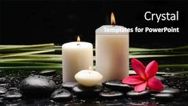  Presentation with spa stones leaves - Presentation theme having spa-still-life-of-blooming background and a black colored foreground