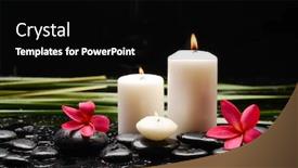  Presentation with spa stones leaves - PPT theme consisting of spa-still-life-of-blooming background and a black colored foreground