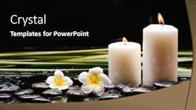  Presentation with spa stones leaves - Presentation theme having spa-still-life-of-blooming background and a black colored foreground