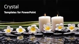  Presentation with zen stone - Theme enhanced with spa-still-life-of-blooming background and a black colored foreground