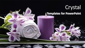  Presentation with spa stones leaves - Colorful slides enhanced with spa-still-life-of-rolled backdrop and a black colored foreground