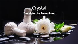  Presentation with spa stones leaves - Slides with spa-still-life-of-two background and a black colored foreground