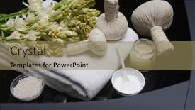  Presentation with tuberose - Amazing slide set having spa-still-life-of-two backdrop and a coral colored foreground