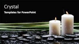  Presentation with spa stones leaves - Presentation design with spa-still-life-of-two background and a black colored foreground